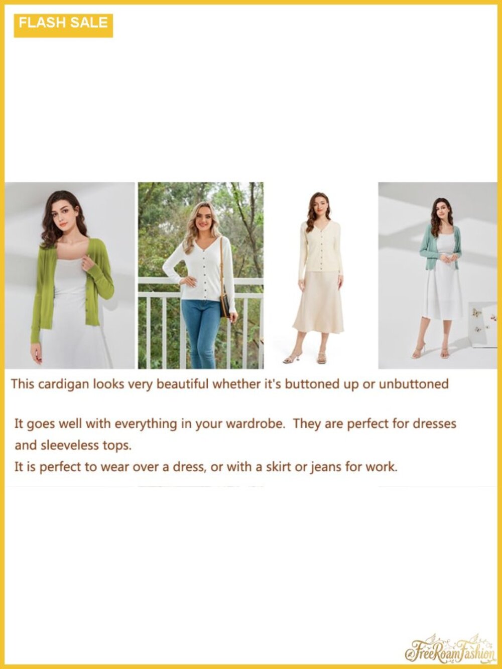 Women's Long Sleeve Lightweight Button Cardigan Thin Sweater - Picture 5 of 6